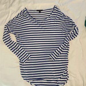 Banana Republic Long Sleeve Blue and White Tee Relaxed Fit